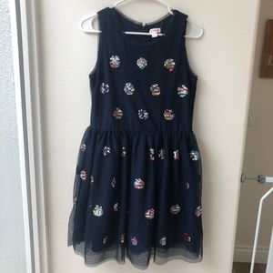 Cat & Jack Girl's Sleeveless Navy Party Dress Size XL (14-16(